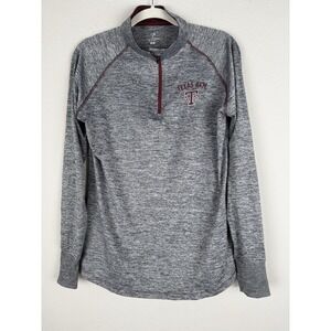 Colosseum Texas A&M Aggies Women's Lightweight Gray Red Pullover Size XL 1/4 Zip